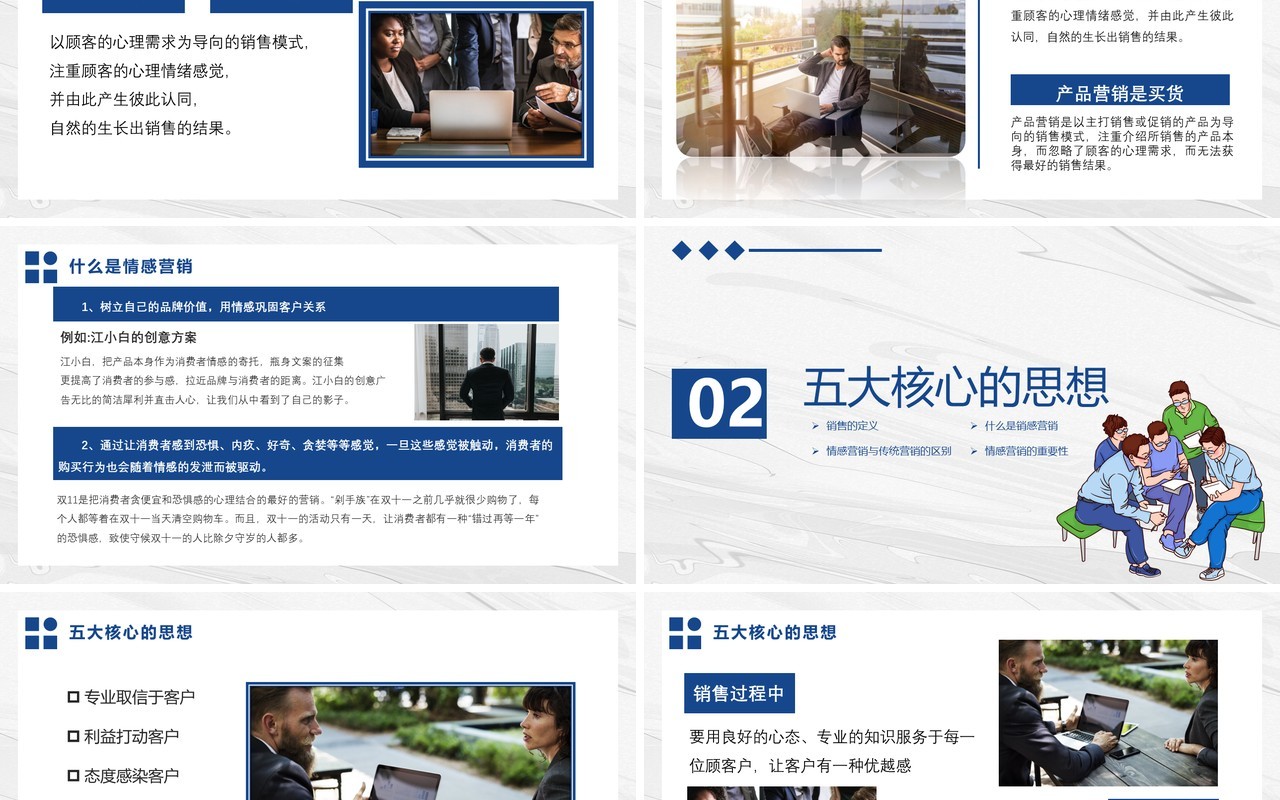 简约商务风公司员工情感营销培训如何打动客户的心PPT模板