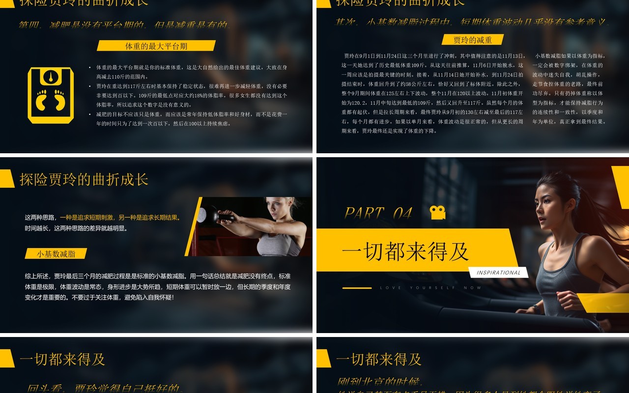 黄色简约风热辣人生滚烫梦想PPT模板