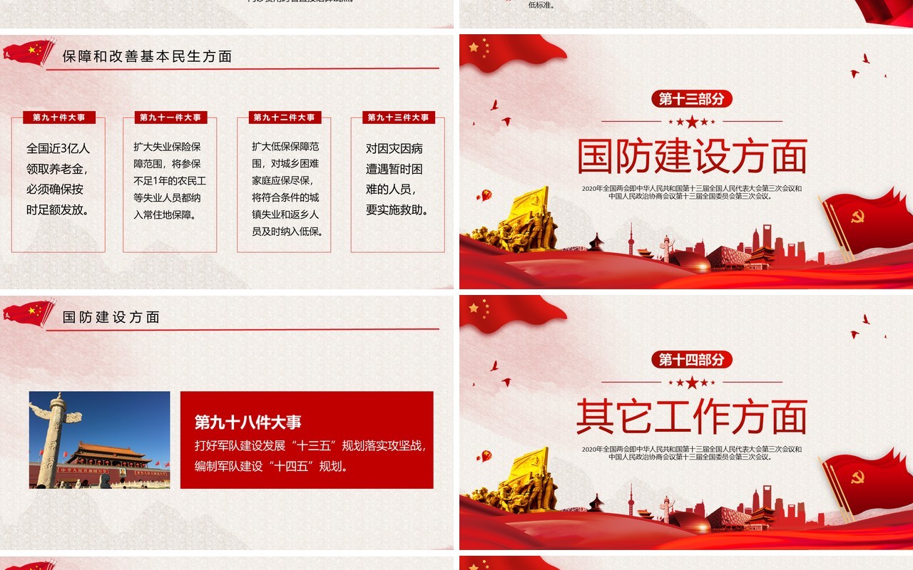 聚焦两会政府工作报告党建讲稿PPT模板
