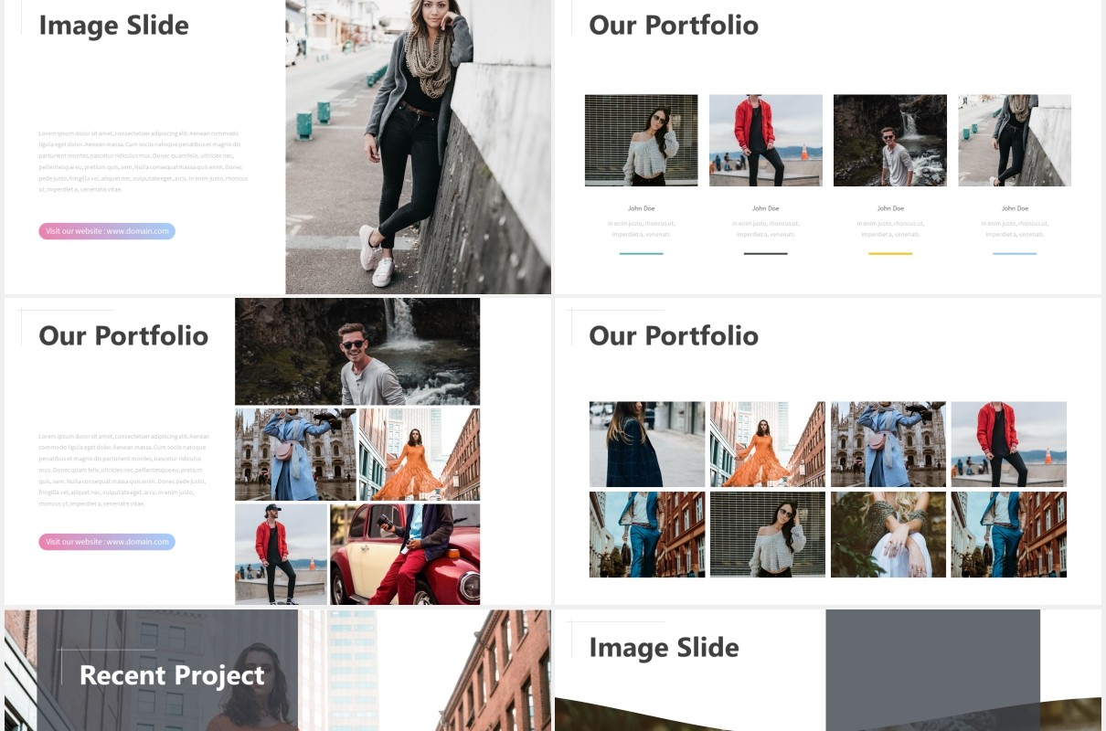多彩国外图片排版PPT模板powerpoint template