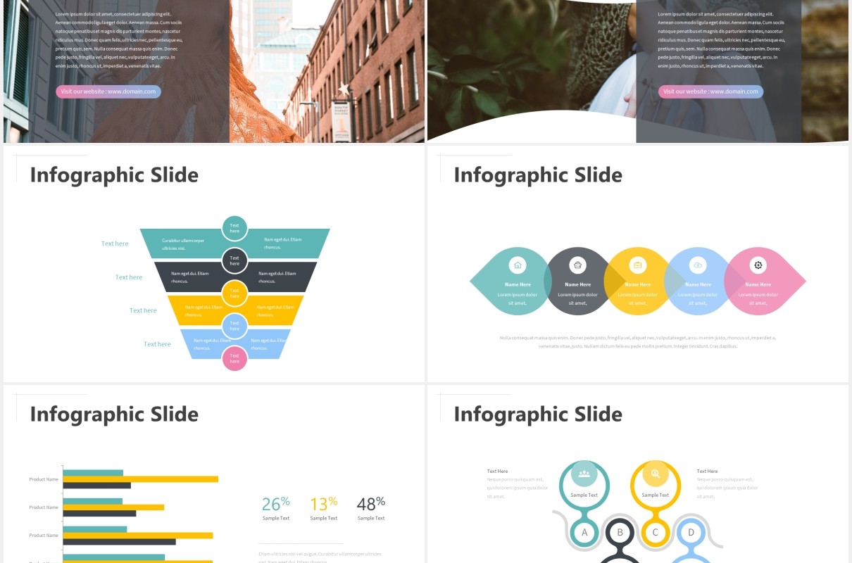 多彩国外图片排版PPT模板powerpoint template
