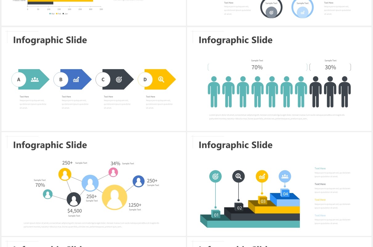 多彩国外图片排版PPT模板powerpoint template