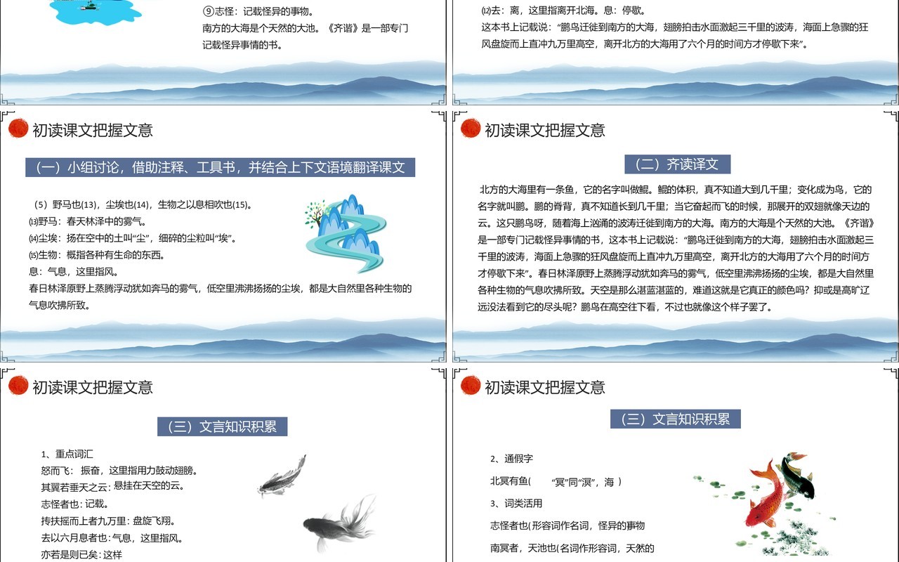 部编版八年级语文下册北冥有鱼课件PPT模板