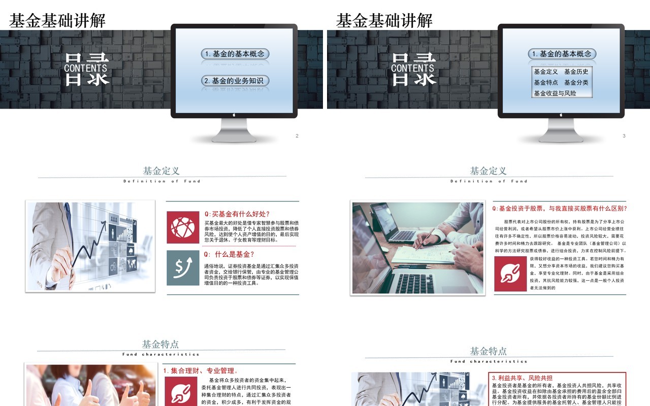 简约基金基础知识讲解培训PPT模板
