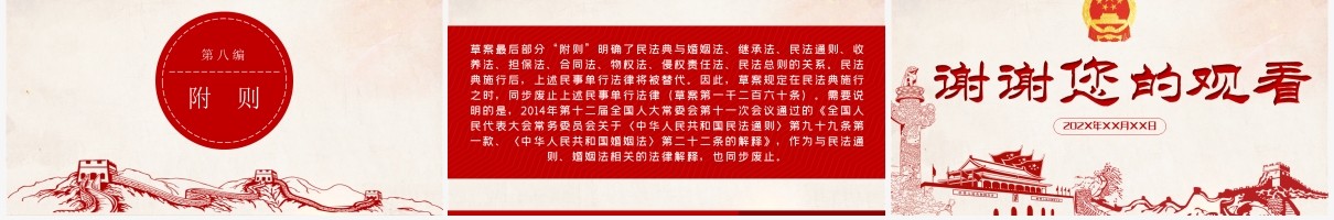 中华人民共和国民法典草案学习解读党政党建PPT模板