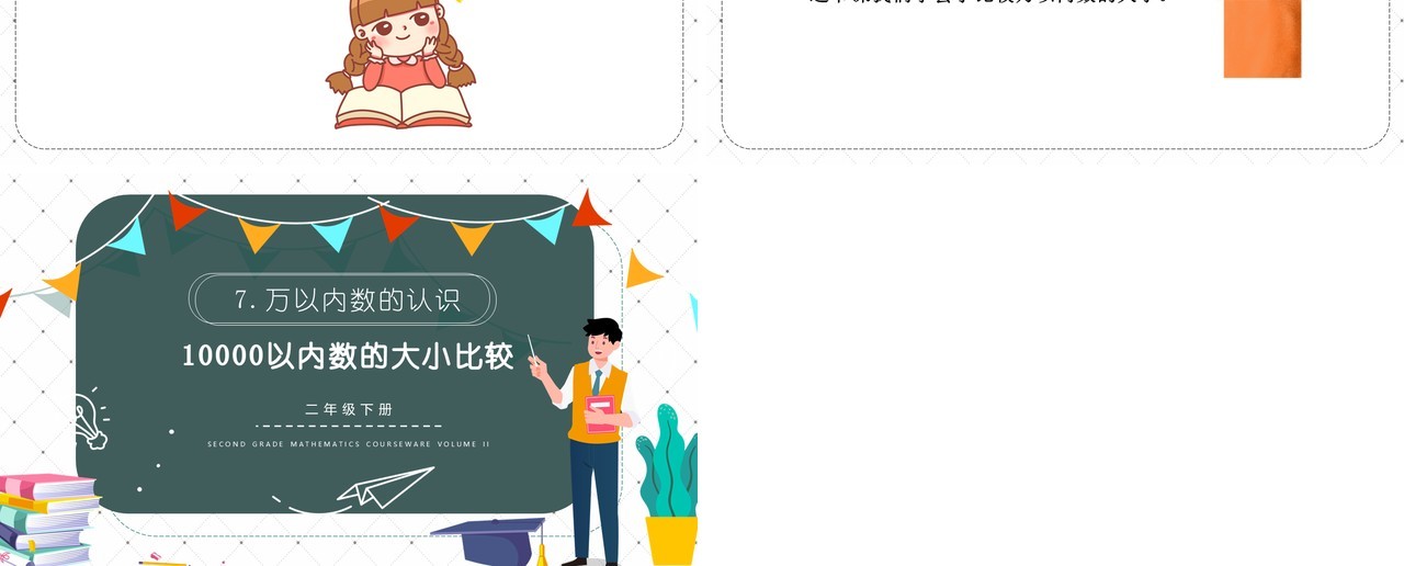 部编版二年级数学下册10000以内数的大小比较课件PPT模板