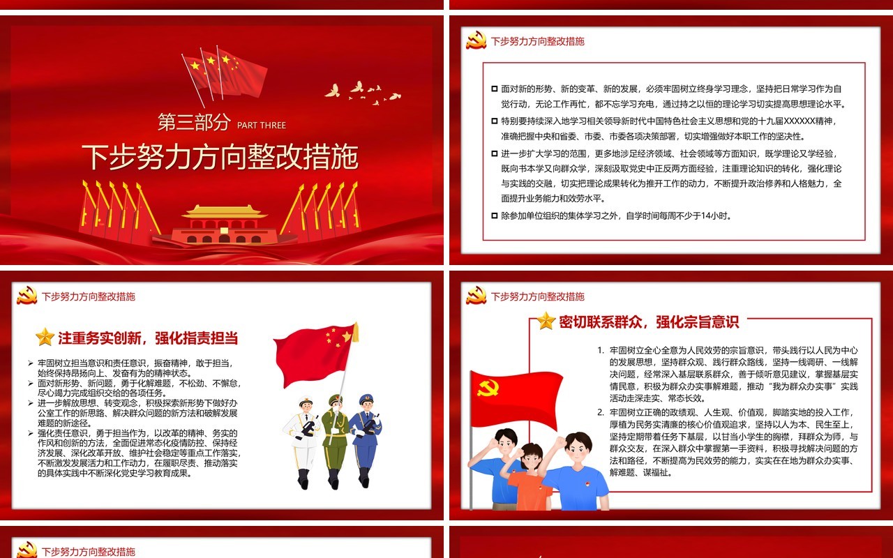 民主生活会五个带头对照检查发言材料PPT模板