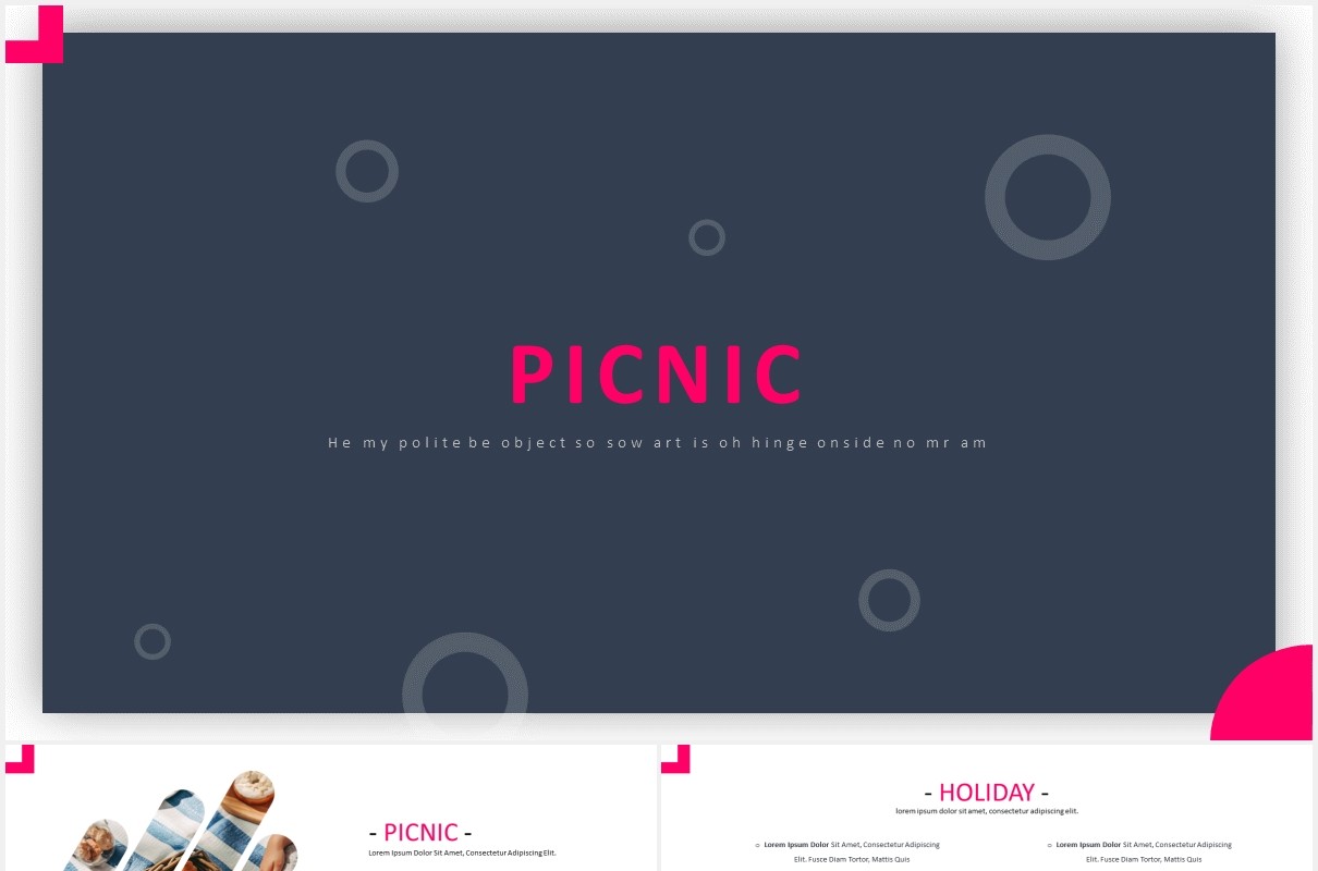 户外旅游野餐国外PPT模板Picnic Powerpoint Template