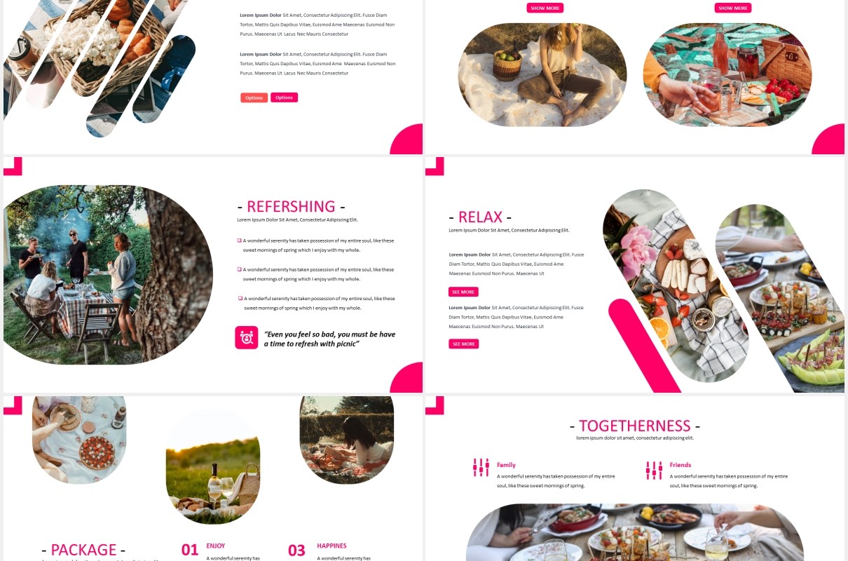 户外旅游野餐国外PPT模板Picnic Powerpoint Template