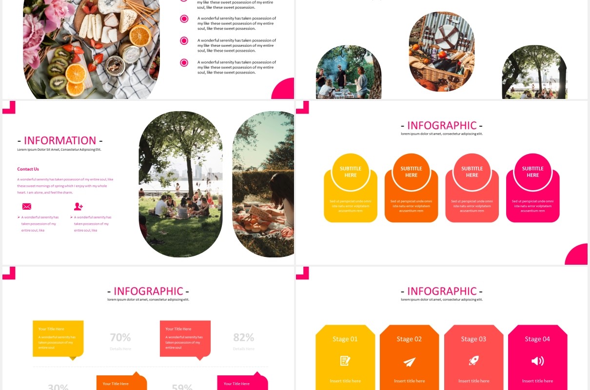 户外旅游野餐国外PPT模板Picnic Powerpoint Template