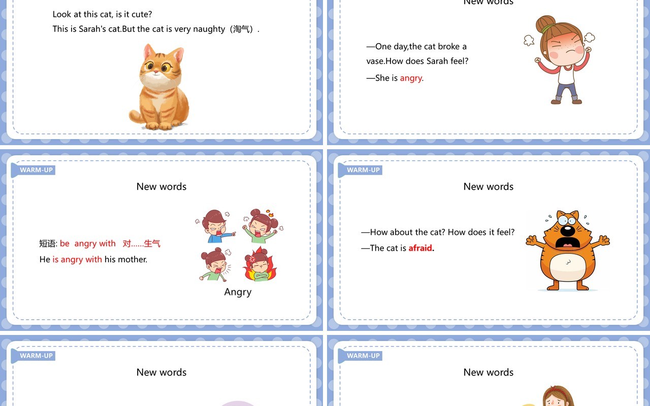 人教版六年级英语上册how do you feel第二课时课件PPT模板