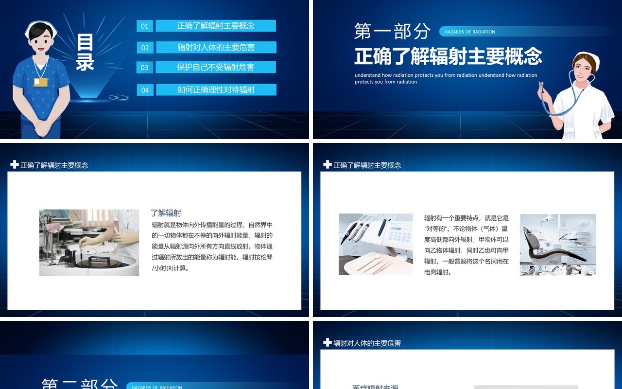 科学看待医学辐射了解辐射如何保护自己不受辐射的危害动态PPT模板