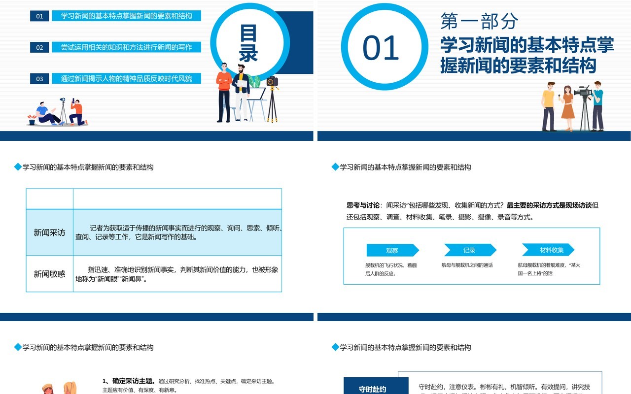 新闻采访写作掌握新闻的要素和结构动态PPT模板