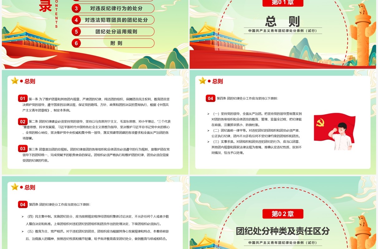 中国共产主义青年团纪律处分条例PPT模板