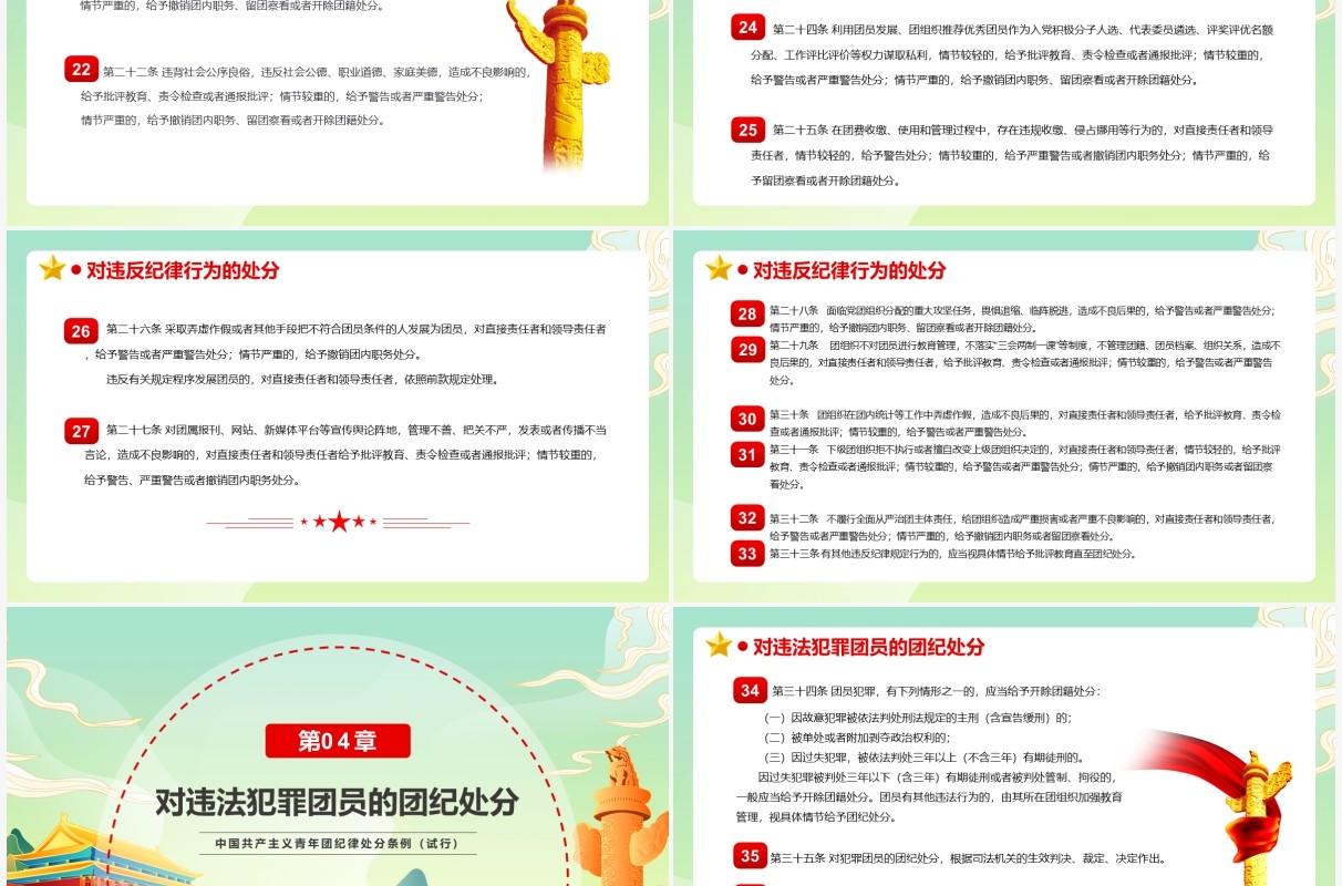 中国共产主义青年团纪律处分条例PPT模板