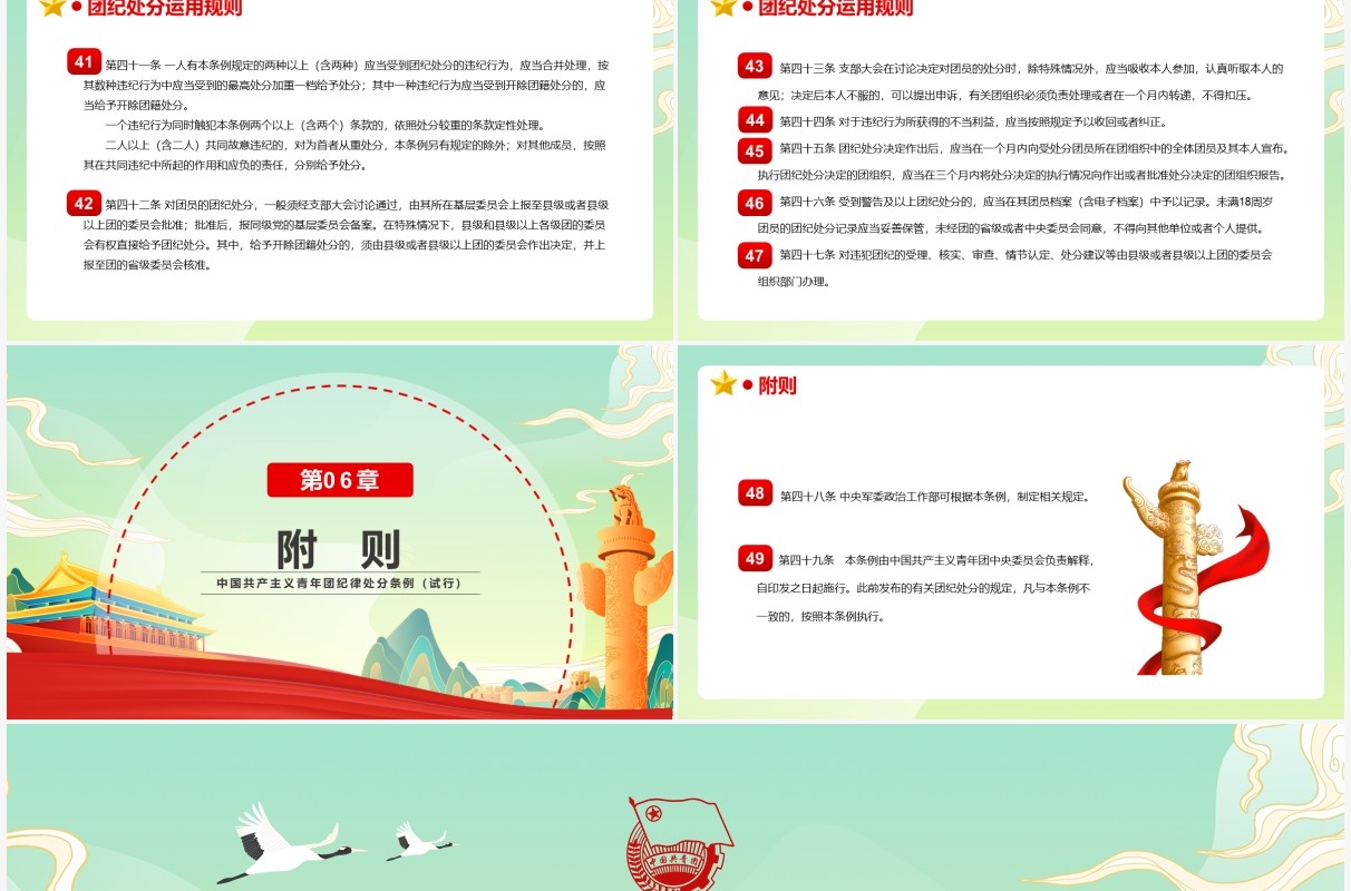 中国共产主义青年团纪律处分条例PPT模板