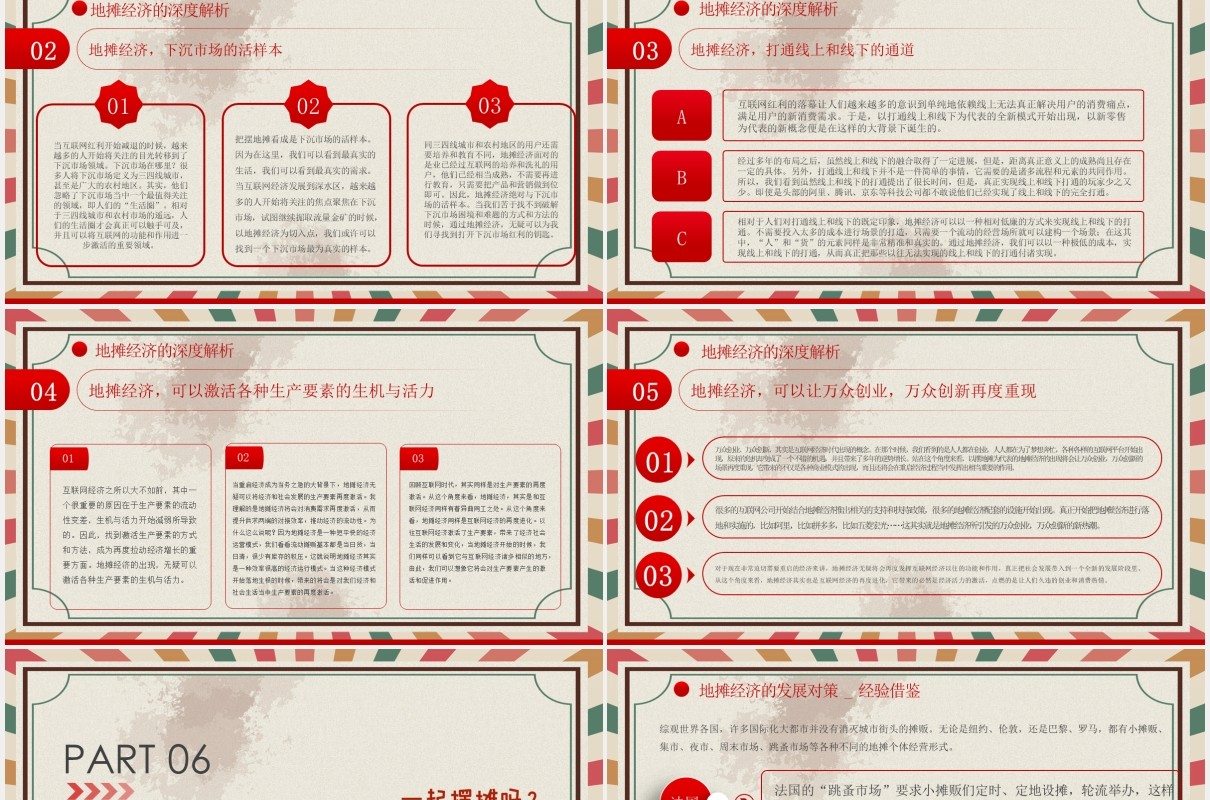 解读地摊经济摆摊报告PPT模板