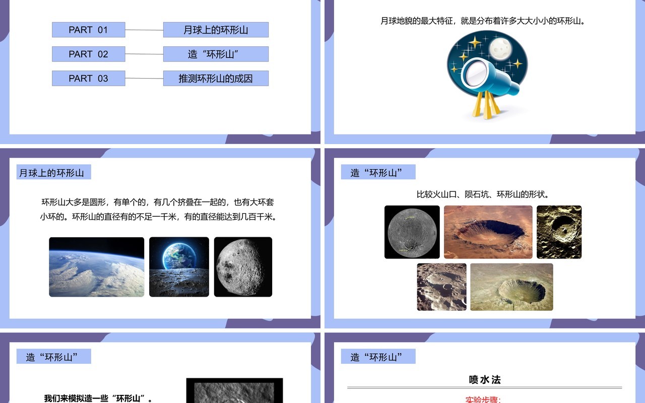 教科版六年级科学下册我们来造“环形山”课件PPT模板