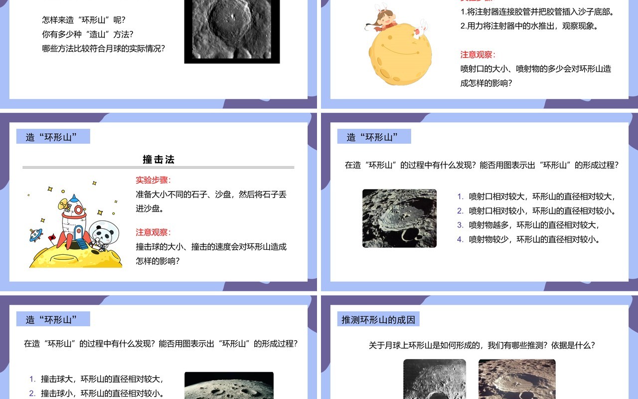 教科版六年级科学下册我们来造“环形山”课件PPT模板