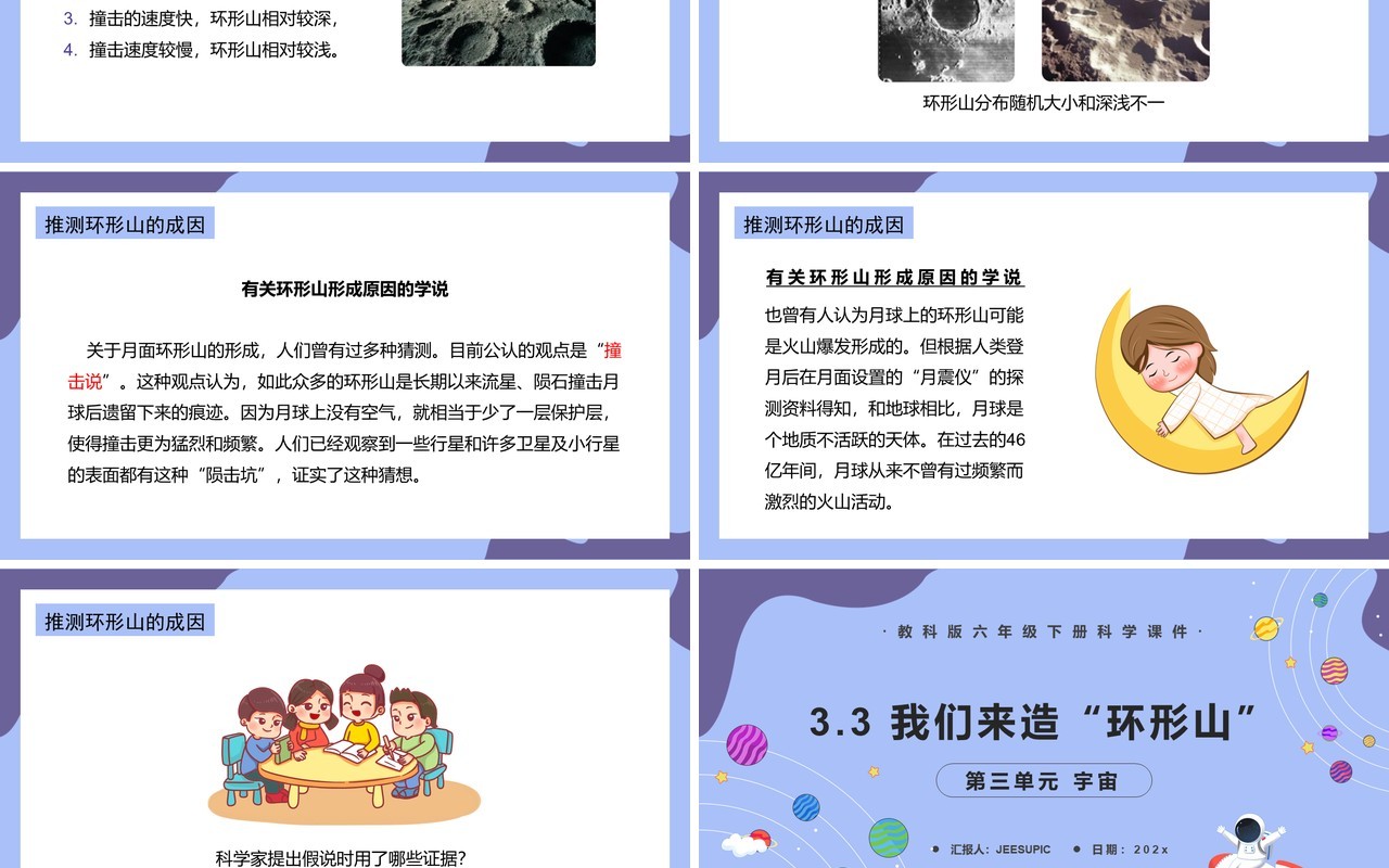 教科版六年级科学下册我们来造“环形山”课件PPT模板
