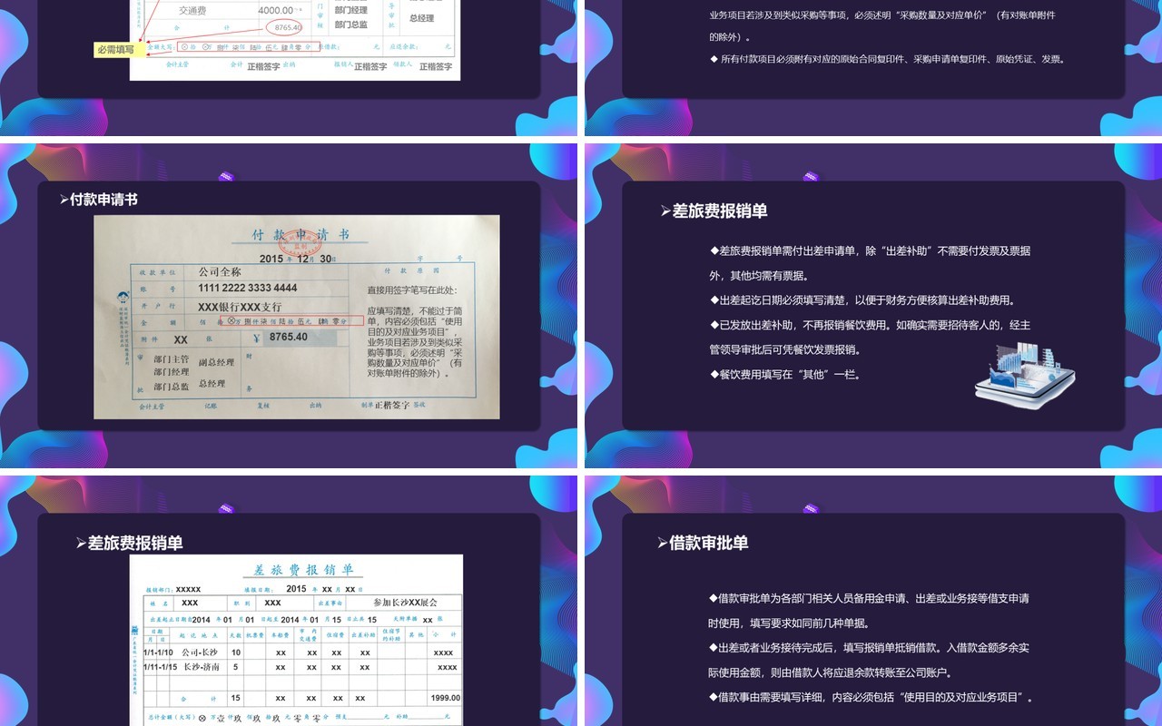 深色企业管理培训财务报销流程PPT模板