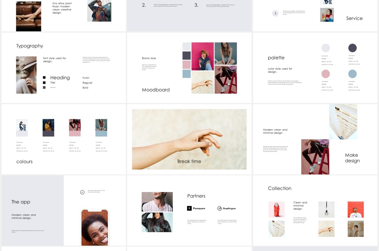 简约图片图文排版展示作品集宣传介绍PPT模板FORM - Powerpoint Template