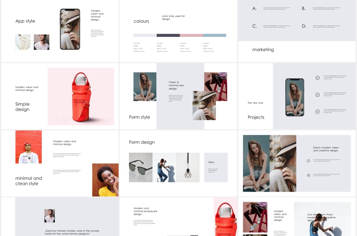 简约图片图文排版展示作品集宣传介绍PPT模板FORM - Powerpoint Template