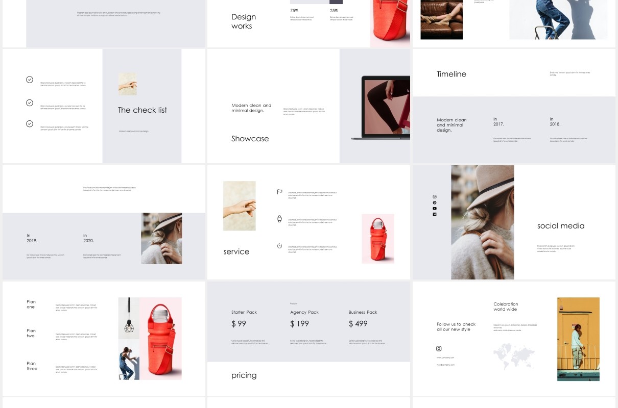 简约图片图文排版展示作品集宣传介绍PPT模板FORM - Powerpoint Template