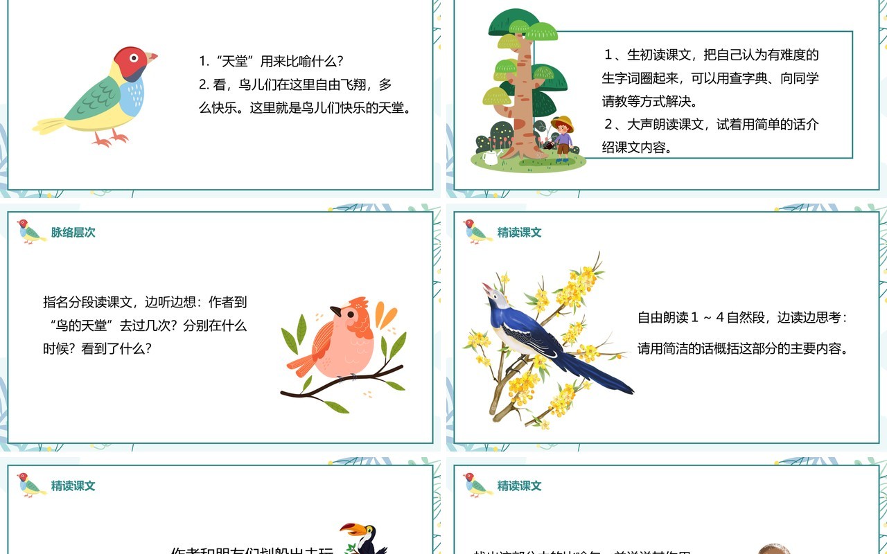 部编版五年级语文上册鸟的天堂课件PPT模板