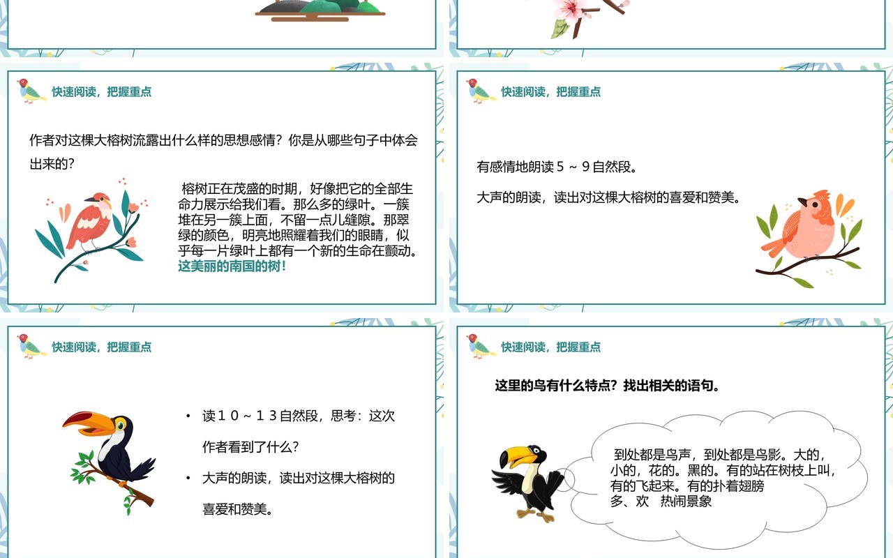 部编版五年级语文上册鸟的天堂课件PPT模板