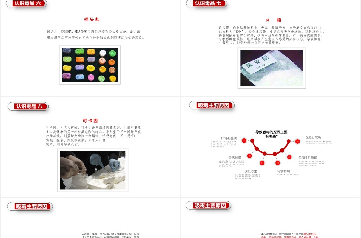 简洁远离毒品珍惜生命禁毒主题教育宣传PPT模板