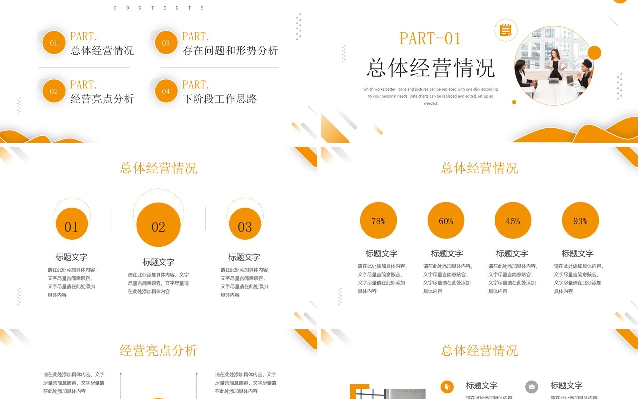 黄色商务风经营分析汇报PPT通用模板