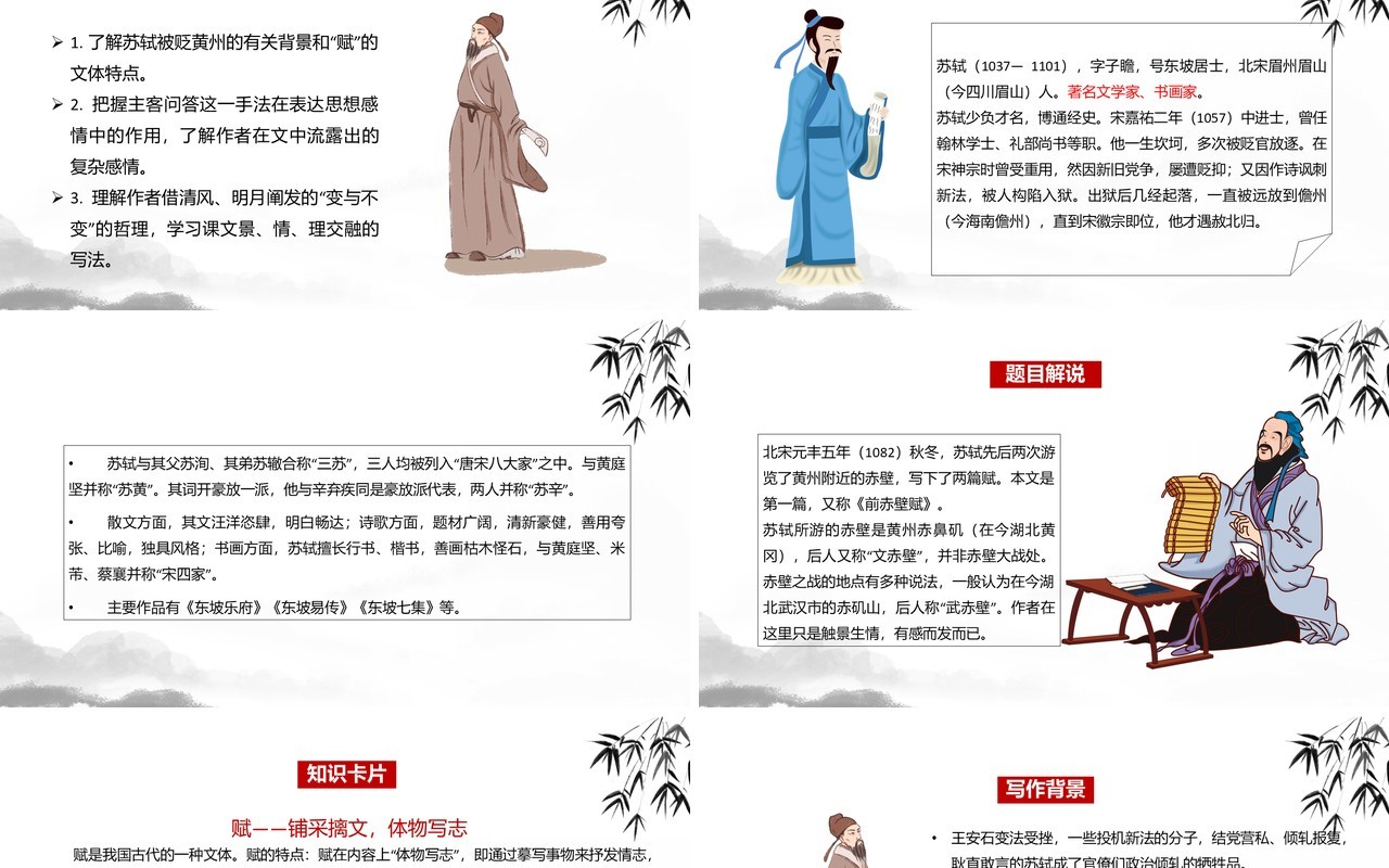部编版高中语文必修一赤壁赋课件PPT模板