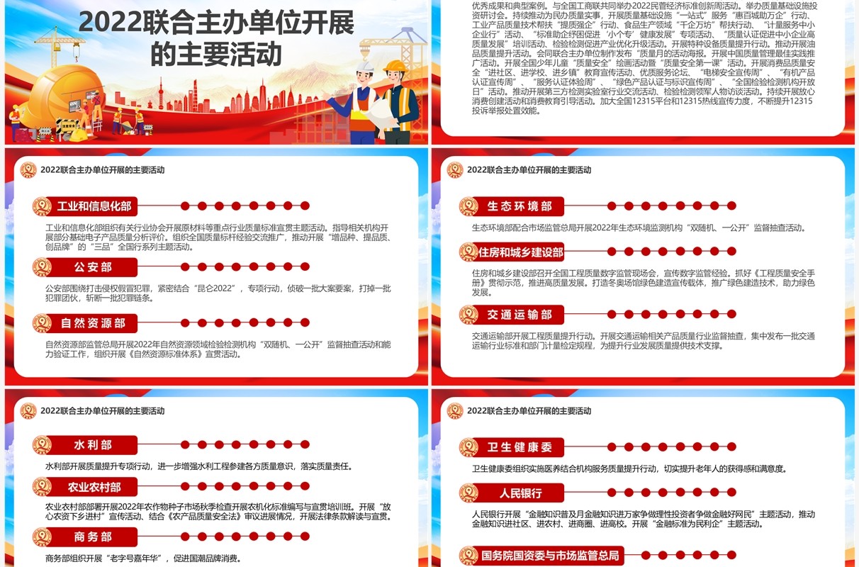 红色2022年全国质量月介绍PPT模板