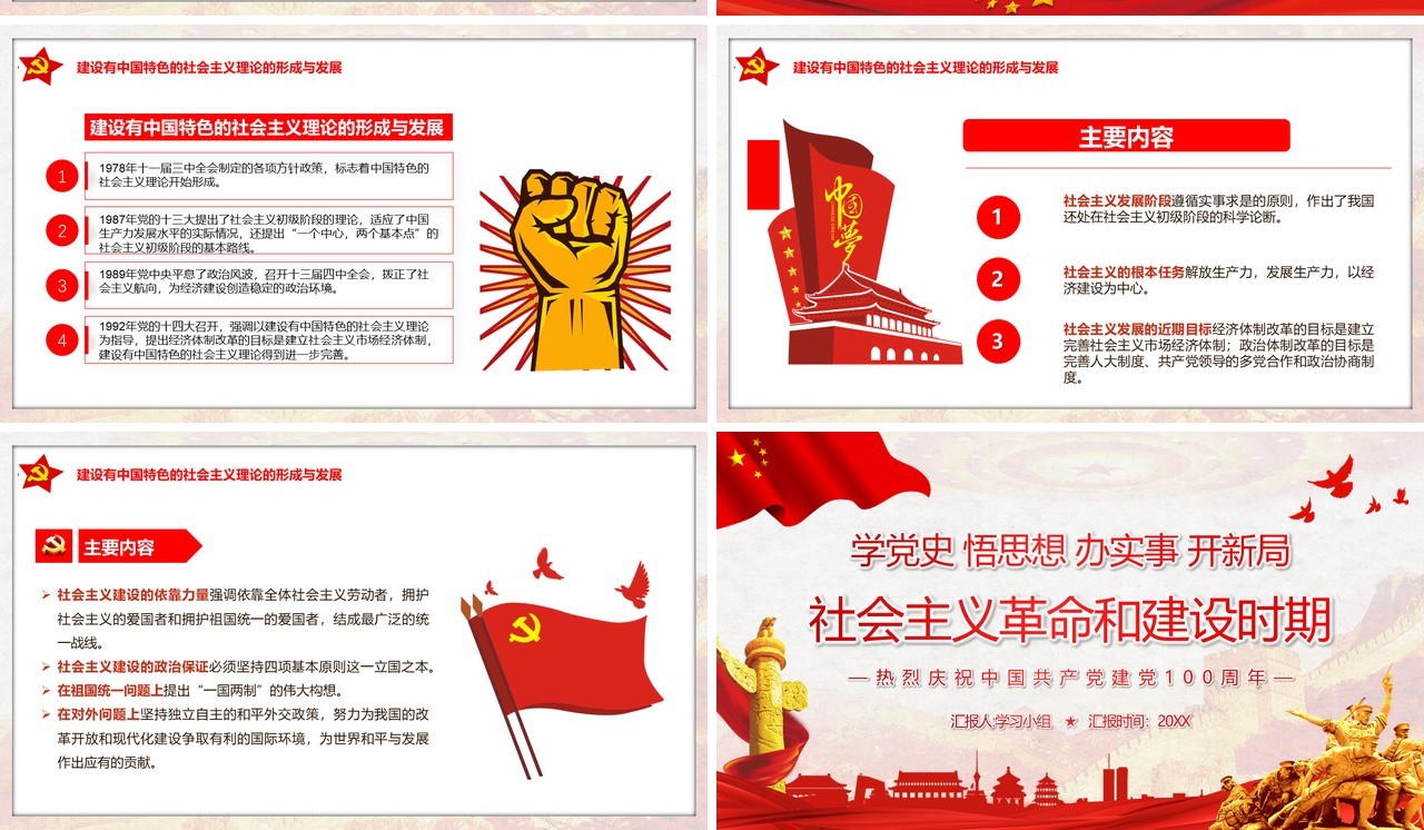 红色党政风社会主义革命和建设时期的探索PPT模板