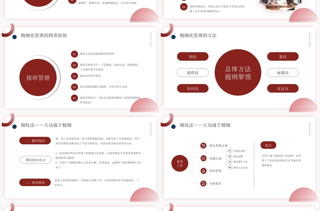 红蓝商务风如何做好精细化管理PPT模板