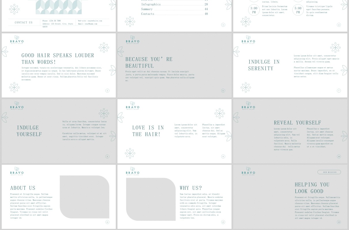美容院PPT版式模板Beauty Salon PowerPoint Presentation Template