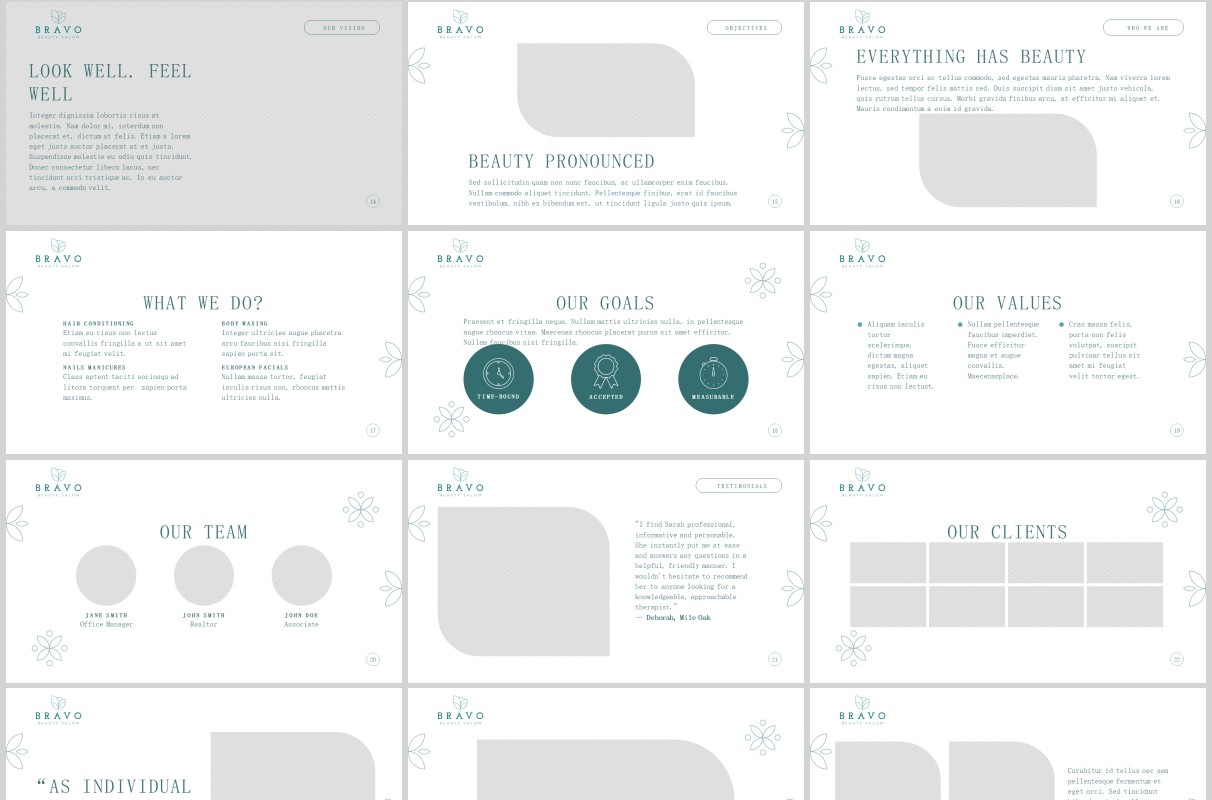 美容院PPT版式模板Beauty Salon PowerPoint Presentation Template