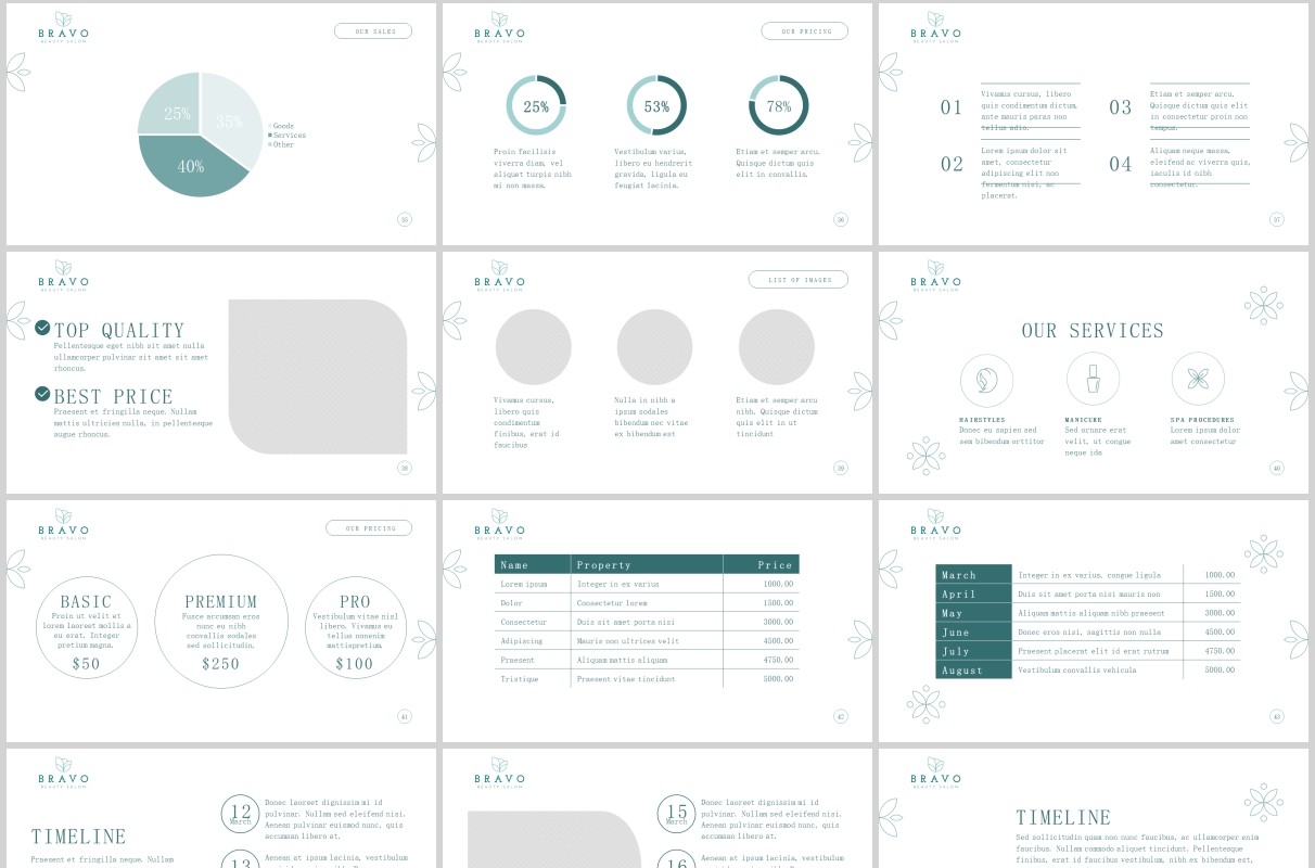美容院PPT版式模板Beauty Salon PowerPoint Presentation Template