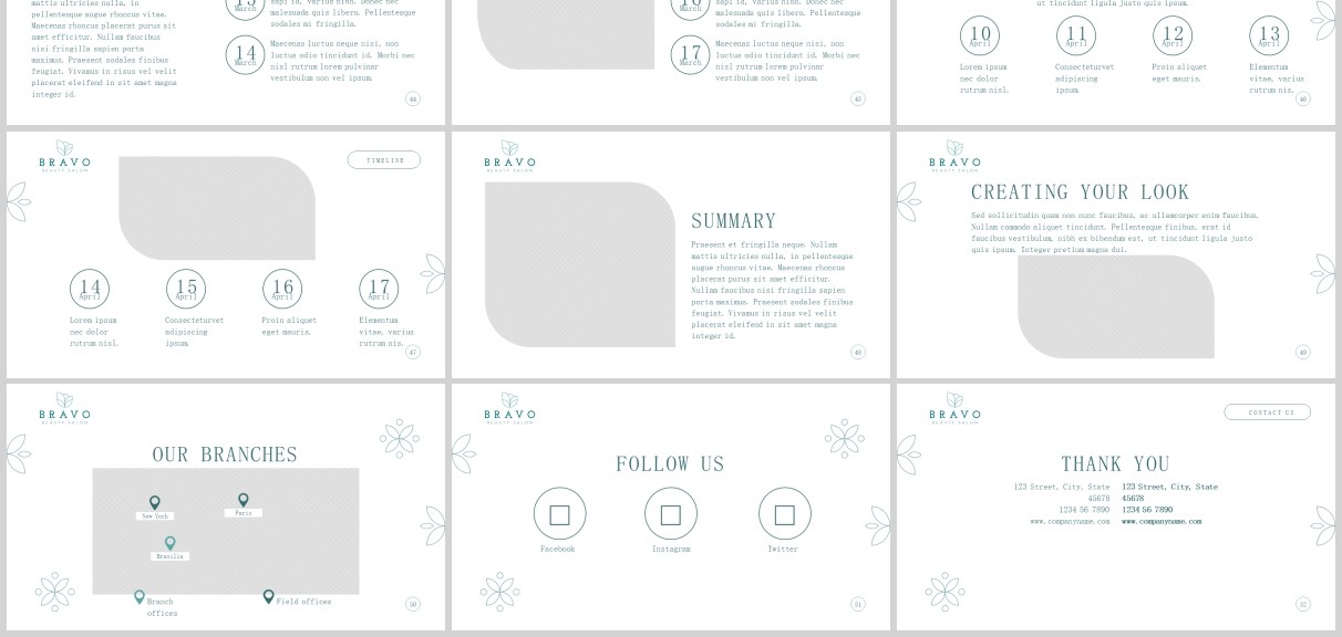 美容院PPT版式模板Beauty Salon PowerPoint Presentation Template