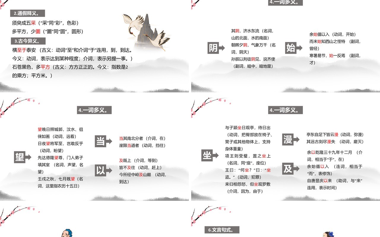 部编版高中语文必修一登泰山记课件PPT模板