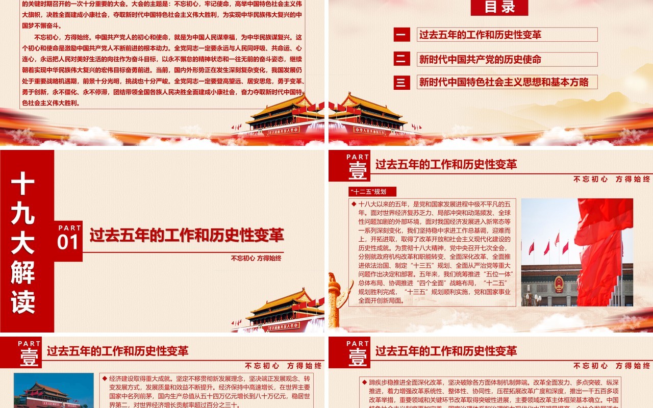 不忘初心方得始终PPT模板