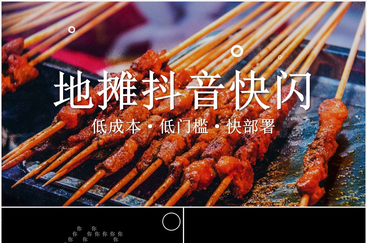 快闪抖音风地摊经济宣传介绍PPT模板