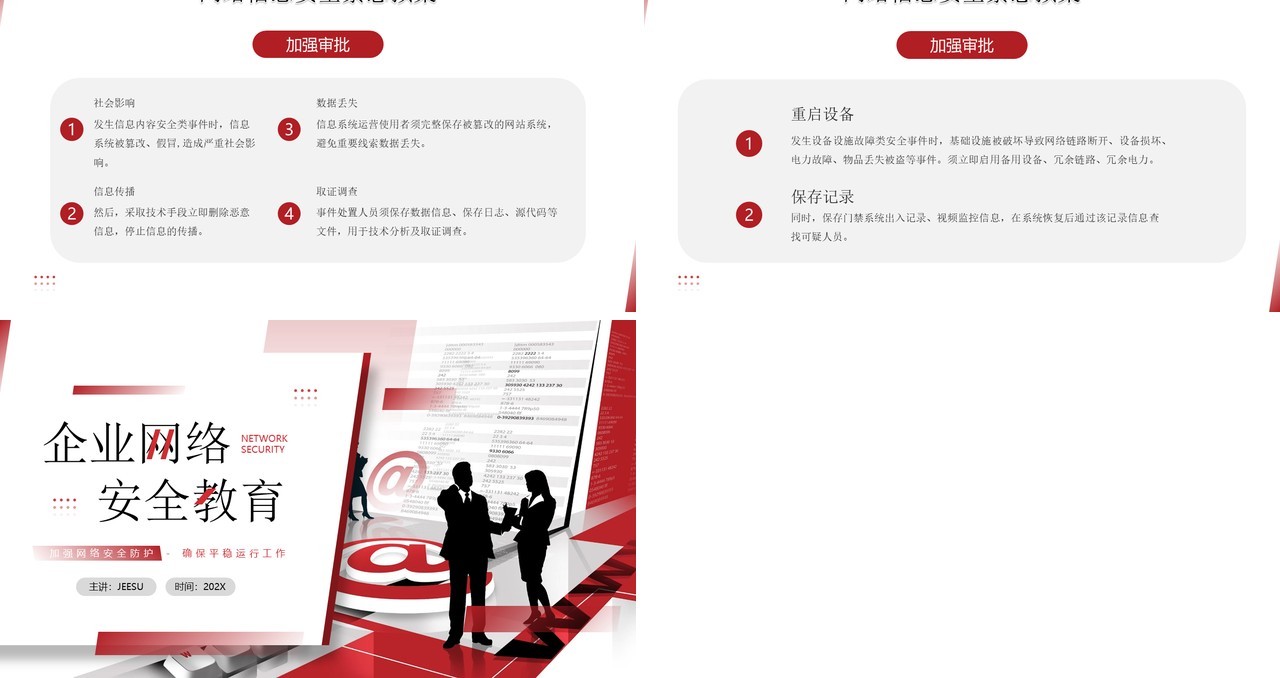 红色商务风企业网络安全教育PPT模板