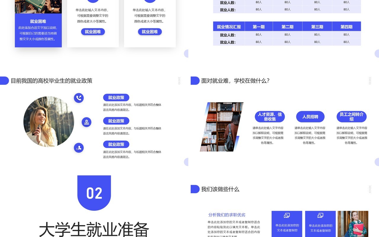 蓝色商务风大学生就业指导指南PPT模板