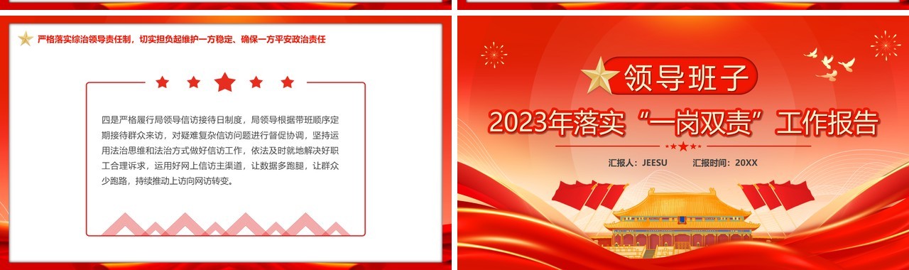 领导班子2023年一岗双责工作报告PPT模板