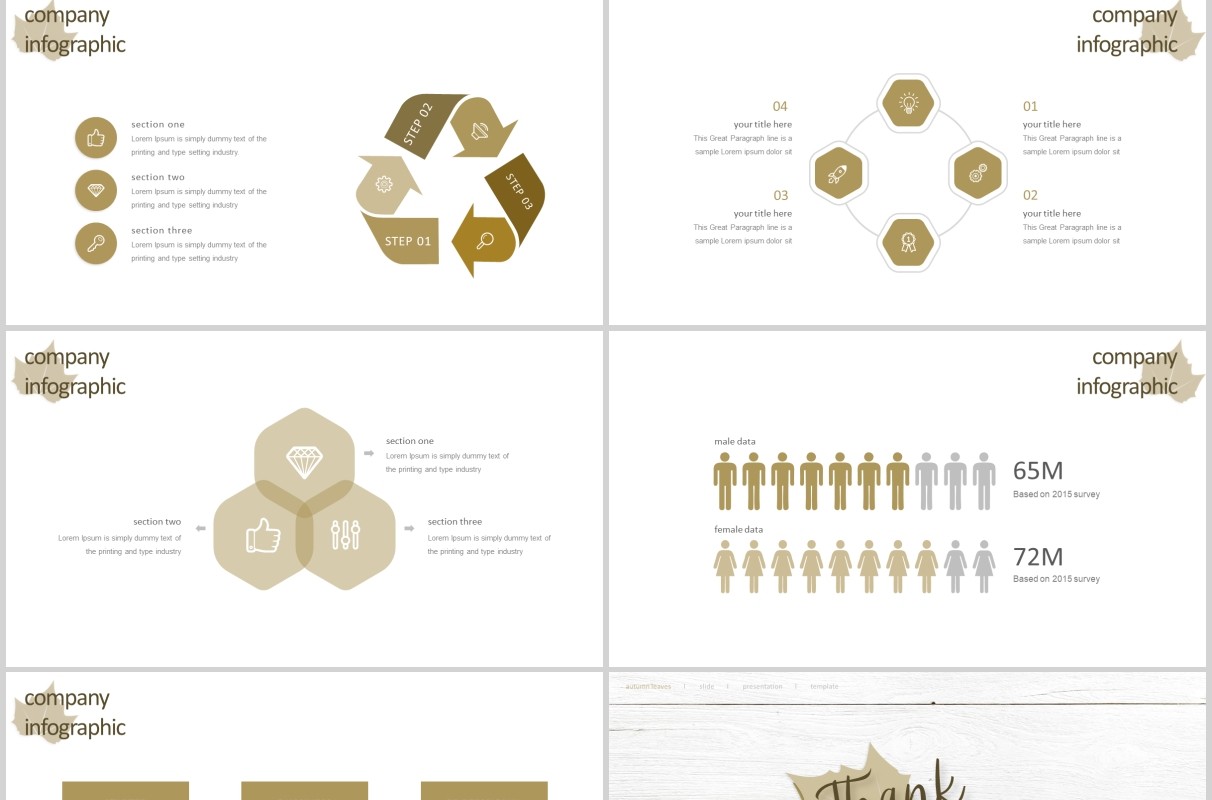 秋叶图形公司介绍PPT模板版式设计Autumn leaves Powerpoint Template