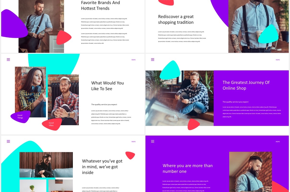 时尚公司宣传介绍PPT模板inspo stylish powerpoint template