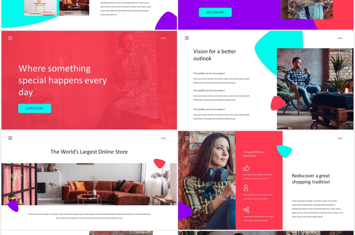 时尚公司宣传介绍PPT模板inspo stylish powerpoint template