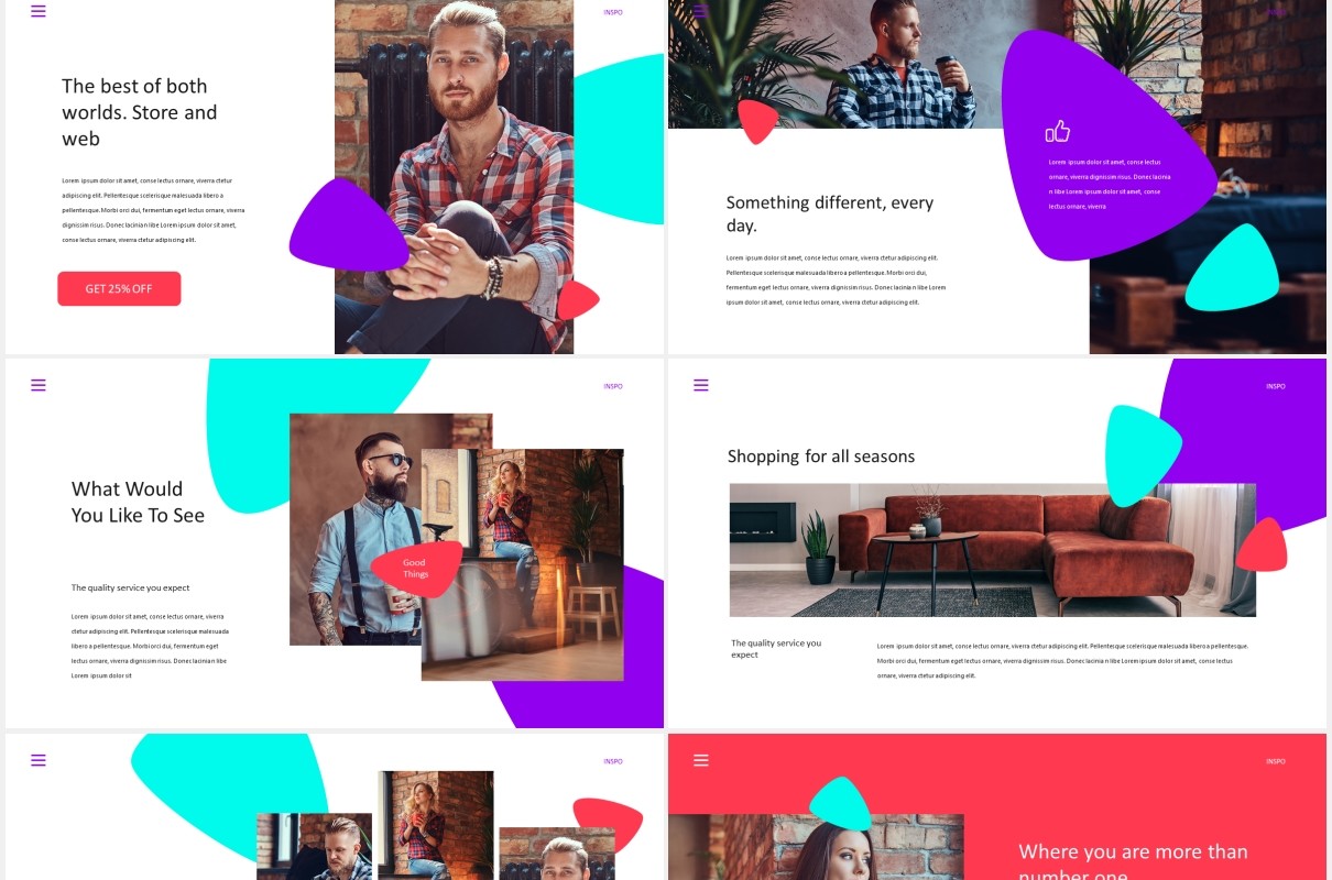时尚公司宣传介绍PPT模板inspo stylish powerpoint template